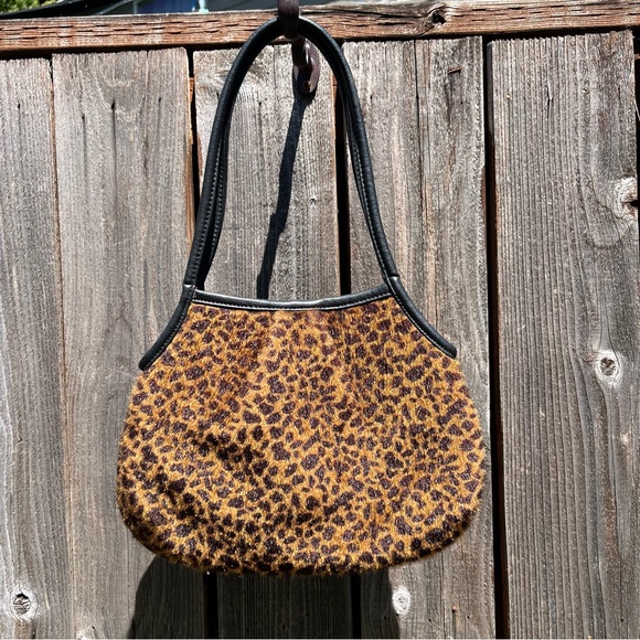 Maxx New York leopard print faux fur small handbag purse - Picture 1 of 10